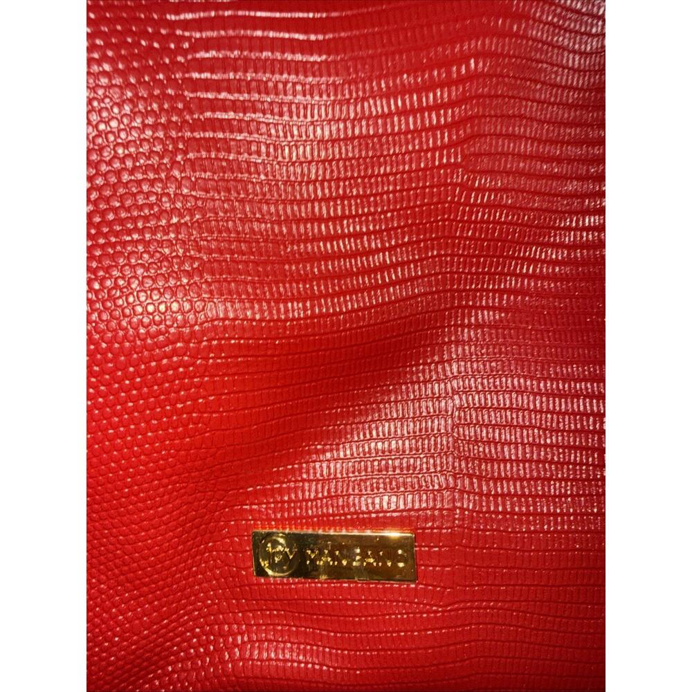 JOY Luxe Leather Lizard-Embossed City Collection Book Tote RED - Picture 5 of 5